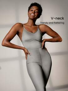 GLOWMODE Pearllift寬腿表演連身褲 - 灰色 - 查看 8