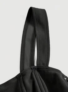 SHEIN MOD 黑色綁帶裝飾修身背心上衣 - 黑色 - 查看 4