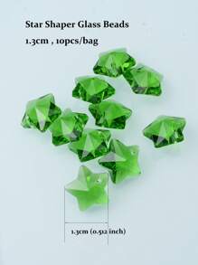 10 cái/bộ Mặt Dây Chuyền Tự Làm Ngôi Sao - màu xanh lá - Xem 3