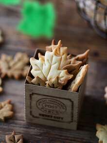 4pcs Leaf Design Cookie Stamp - Green - View 1