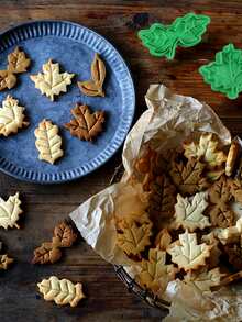 4pcs Leaf Design Cookie Stamp - Green - View 2