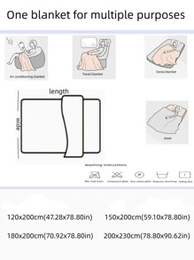 1pc Polyester Fiber Large Floral Print Double-Sided Flannel Fleece Blanket, Coral Fleece Multi-Purpose Milk Velvet Flannel Blanket For Bedroom, Living Room, Outdoor, Car Travel, All Season Use