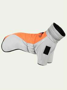 1 pieza Chaqueta para mascotas de dos tonos cálido para perro para temporada de frio - Naranja - Ver 3