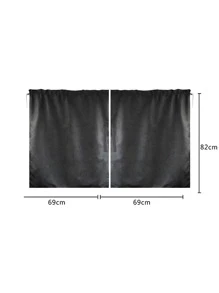 1pc Sun Shade Car Front & Rear Seat Partition Privacy Curtain, Car Sun Shade - Black - View 3