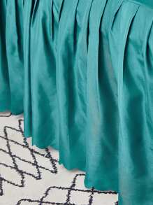 1入組素色床上用品床裙適用於臥室極簡主義面料荷葉邊裝飾床裙四季皆宜 - 綠色 - 查看 2