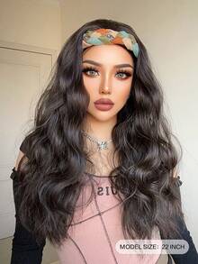 Long Curly Synthetic Hair Extension With Headband - Black - View 3