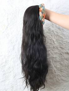 Long Curly Synthetic Hair Extension With Headband - Black - View 7