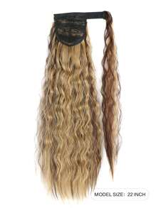 22inch Corn Wave Ponytail Extension Clip In Long Wavy Curly Wrap Around Pony Tail Heat Resistant Synthetic Hairpiece For Women - Multicolor - View 2