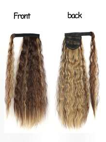 22inch Corn Wave Ponytail Extension Clip In Long Wavy Curly Wrap Around Pony Tail Heat Resistant Synthetic Hairpiece For Women - Multicolor - View 4
