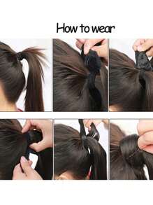 22inch Corn Wave Ponytail Extension Clip In Long Wavy Curly Wrap Around Pony Tail Heat Resistant Synthetic Hairpiece For Women - Multicolor - View 5