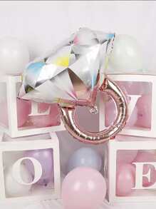 2 piezas/set Globo decorativo látex diamante en forma de aro para fiesta - Oro rosa - Ver 1
