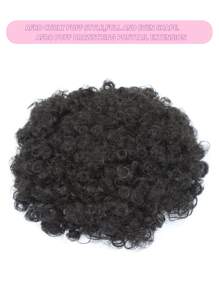 Afro Puff Drawstring Ponytail Extension, Premium Black 1B# 60 Gram Short Synthetic Afro Ponytail For Natural Hair, Clip On Kinky Curly Bun For Christmas New Year Carnival Music Festival - Black - View 5