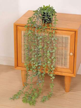 2入組人造葉藤和花盆仿真植物綠色藤蔓和家居裝飾花盆