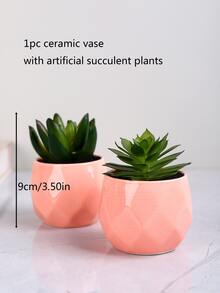 2 cái/bộ PVC Nhân Tạo Chậu Cây Mọng Nước, Giả Chậu Trang Trí Trang Trí Bàn - Hồng - Xem 4