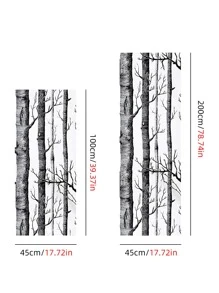 Giấy dán tường in đồ họa 1 cái - Đen và trắng - Xem 3