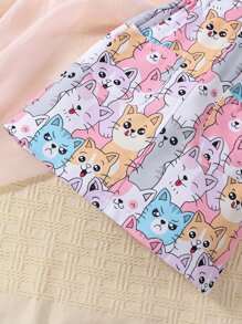 Toddler Girls Cartoon Graphic Pinafore Dress & Tee - Multicolor - View 3