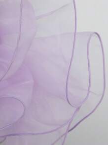 Vestido Con Hombros Descubiertos Y Mangas Con Volantes - Lila Púrpura - Ver 6