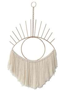 Treo tường trang trí tua rua 1 cái - Màu be - Xem 3