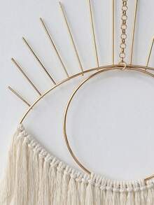 Treo tường trang trí tua rua 1 cái - Màu be - Xem 4