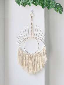 Treo tường trang trí tua rua 1 cái - Màu be - Xem 5