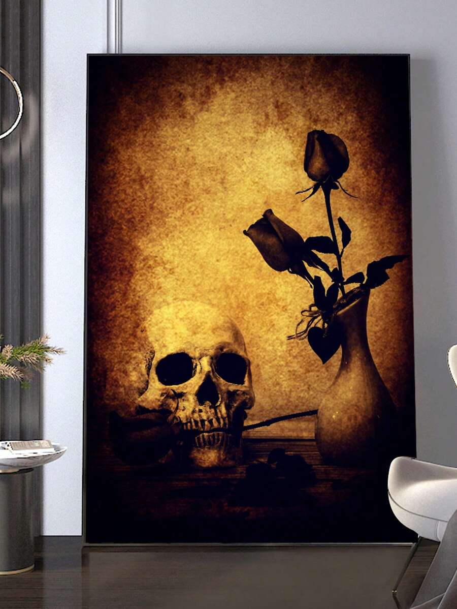 骷髏圖案無框畫 - 彩色 - 查看 1