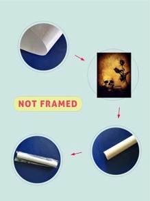 骷髏圖案無框畫 - 彩色 - 查看 4