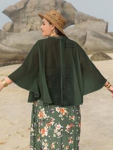 Rusttydustty Kimono con cordón delantero - Verde - Ver 2