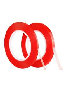 超強雙面透明膠帶-紅色|納米丙烯酸酯膠粘劑,可牆面免釘,防水且不痕跡固定 - 紅色 - 查看 1