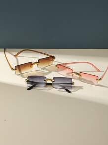 3雙女性無框方形波希米亞風太陽眼鏡，適用於戶外和日常裝飾，復古款太陽眼鏡，沙灘太陽眼鏡 - 彩色 - 查看 2