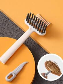 可重复使用的梳子清洁器，1 件塑料多功能发刷清洁工具，适用于家庭、刷子、发刷、边刷、刷头发、发梳、梳头发、顺发刷、球刷、迷你发刷、发刷套装、木梳 - 白色 - 查看 4