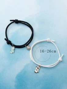 2件套发光宇航员吊坠情侣手链，日常装饰 - 彩色 - 查看 5