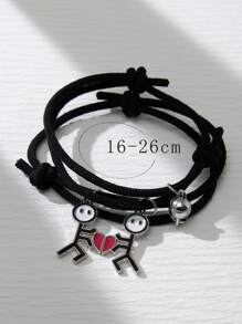 Bộ 2 chiếc vòng tay mặt dây chuyền hình người và trái tim dành cho cặp đôi. - Nhiều màu - Xem 4