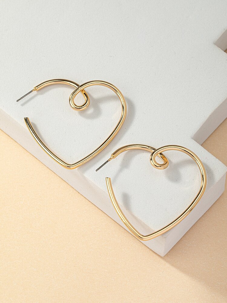 1 Pair Fashionable Hollow Heart Twist Personalized Earrings For Women