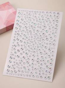 Party Joy 1 tờ Nhãn dán hình xăm trên khuôn mặt Rhinestone - Nhiều màu - Xem 2