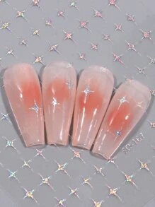 FULL BEAUTY 4片星星圖案美甲貼紙，Y2K風格美甲貼紙，DIY - 彩色 - 查看 4