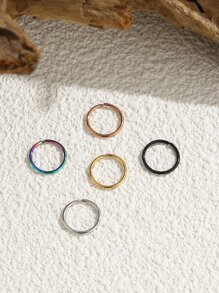 5入組極簡鼻環 - 彩色 - 查看 1