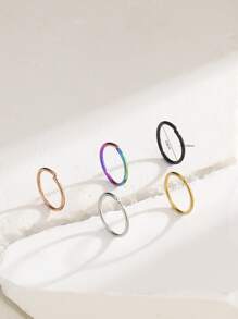 5入組極簡鼻環 - 彩色 - 查看 3