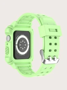 適用於蘋果手錶外殼集成TPU錶帶 - 薄荷綠 - 查看 2