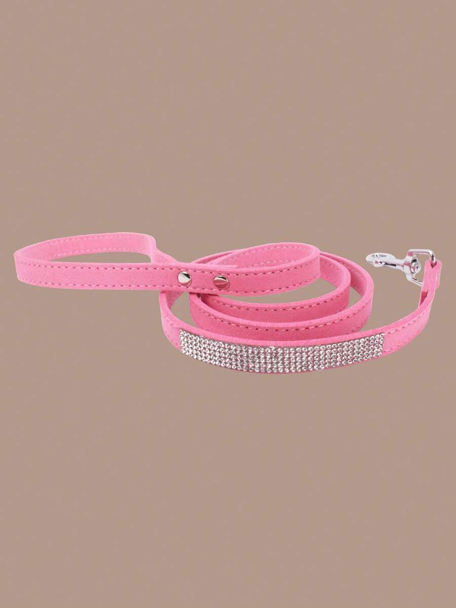 1 cái Rhinestone Decor Pet Dây xích cho chó và mèo cho ngoài trời - Hồng - Xem 1
