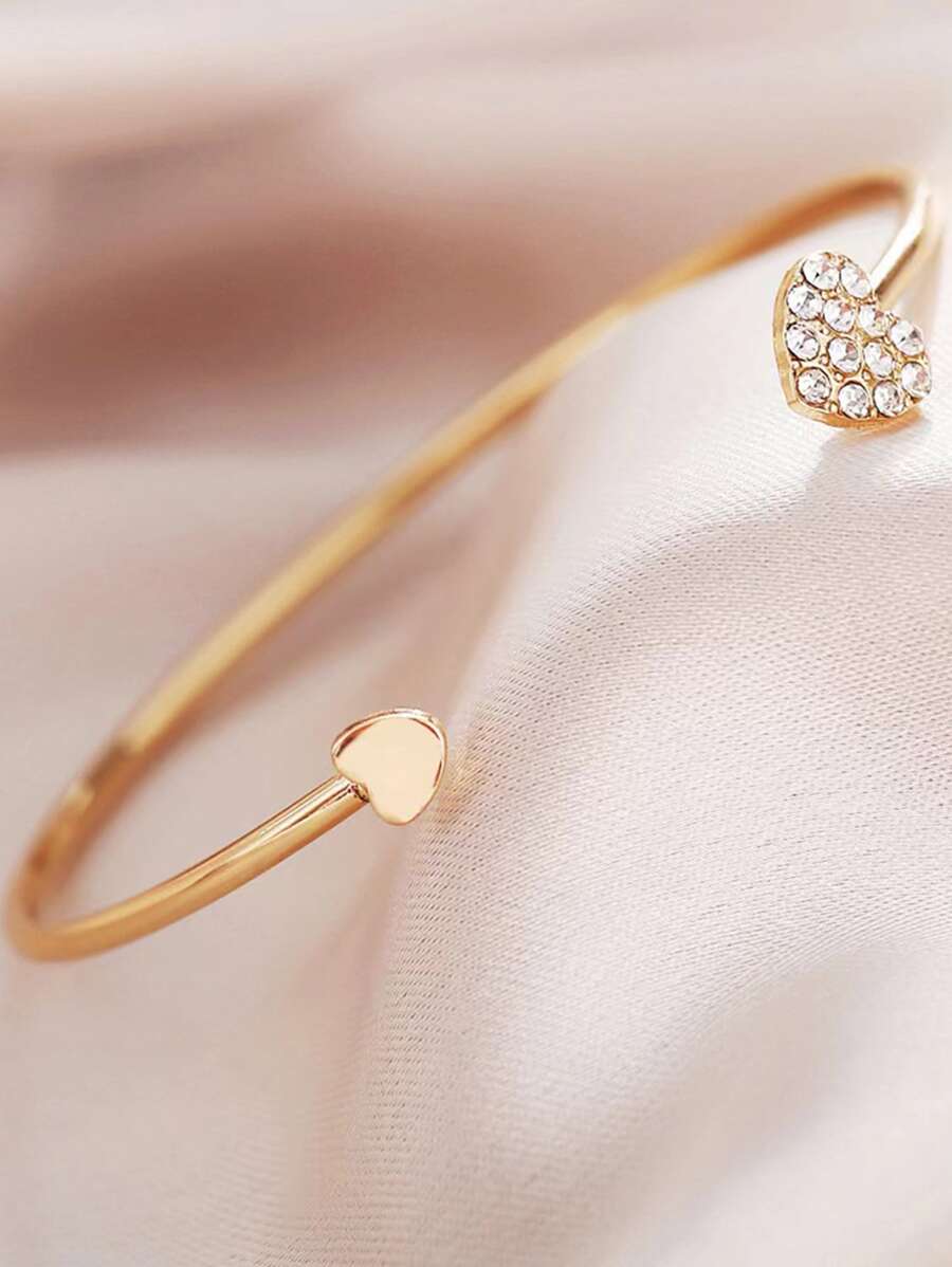 1 件镶钻开口袖口手镯（不含礼品盒） - 金黃色 - 查看 1