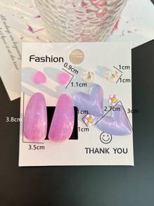 10 cái/bộ Bông tai Hoa & Trái tim - Nhiều màu - Xem 5