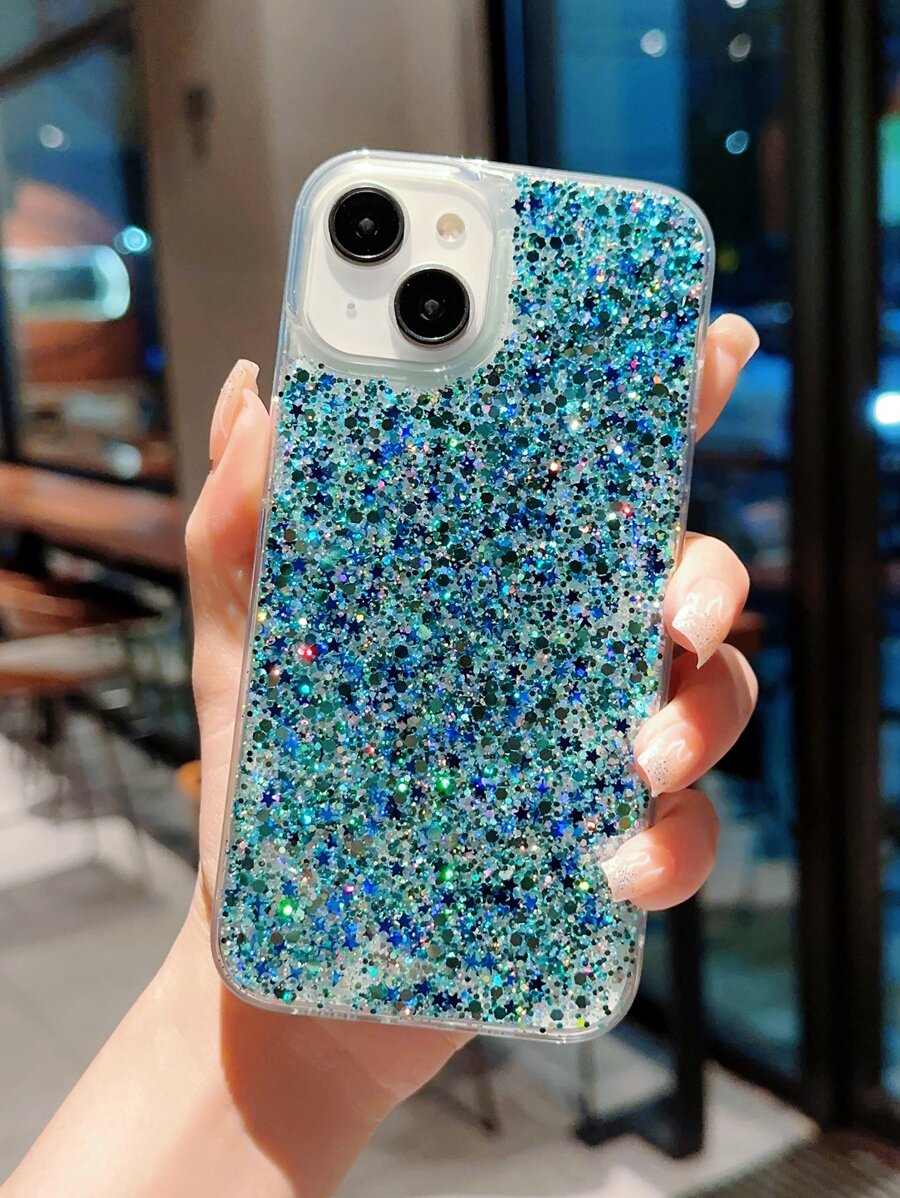 1pc Dropproof Green Ghost Pattern Phone Case Compatible With Iphone 13 Pro Max - Champagne - View 1