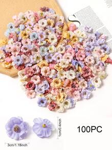 100 Cái/bộ Polyester Hoa Giả, Thiết Kế Hoa Cúc Hiện Đại Hoa Giả Cho Đám Cưới - Nhiều màu - Xem 2