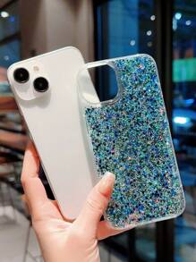 1pc Dropproof Green Ghost Pattern Phone Case Compatible With Iphone 13 Pro Max - Champagne - View 2