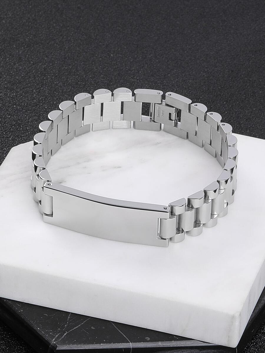 男士極簡手環 - 銀色 - 查看 1