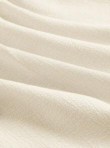 SHEIN MOD 雞心領口泡泡袖荷葉邊洋裝 - 米色 - 查看 4