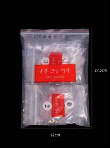 500片/袋 亚克力美甲贴片 尖头 棺材头 杏仁头 练习用甲片 人造假软胶全覆盖甲片 美甲工具 美甲用品 - 無色 - 查看 4