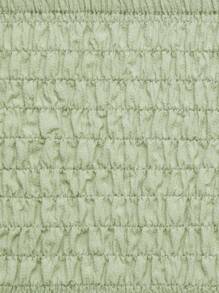 Hauture Puff Sleeve Cut Out Wide Leg Jumpsuit - Mint Green - View 8