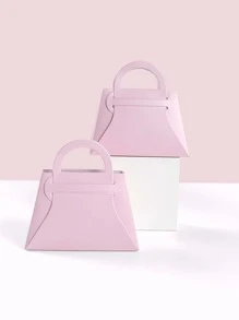 10 piezas/set Caja de embalaje de regalo de papel, caja de embalaje de regalo rosa minimalista para fiesta - Rosa - Ver 2