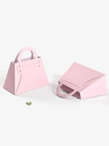 10 piezas/set Caja de embalaje de regalo de papel, caja de embalaje de regalo rosa minimalista para fiesta - Rosa - Ver 4